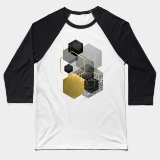 Black and Gold Geometric Baseball T-Shirt